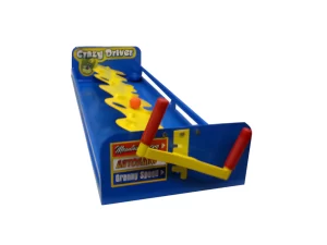 Crazy Driver carnival skill game with steering wheel and ball track