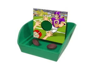 Football Nerf toss target game with foam footballs