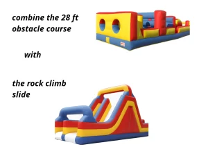 Inflatable fun run obstacle course with pop-ups and crawl-throughs