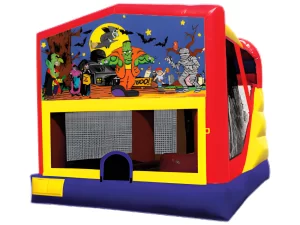 Halloween themed bounce and slide combo inflatable