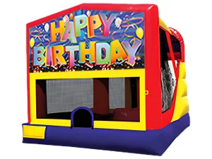 Happy Birthday bounce and slide combo inflatable