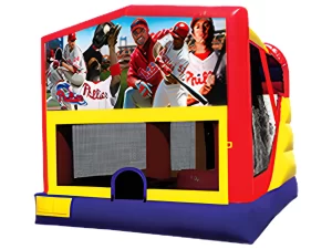 Phillies baseball bounce and slide combo inflatable