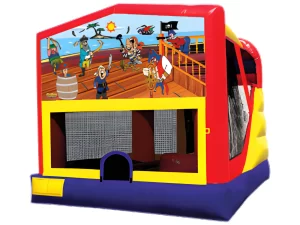 Pirate themed bounce and slide combo inflatable
