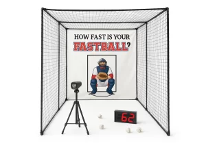 Speed Pitch sports game with radar gun and large digital display