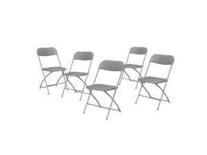Grey folding chair rental for parties and events