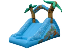 Inflatable tropical themed water slide with pool for kids